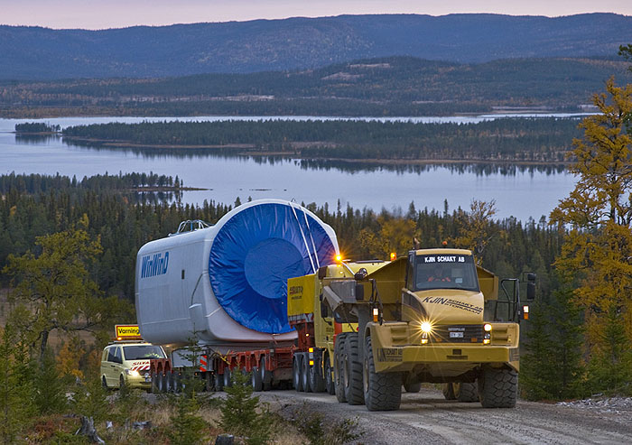 Vindkraftsverk tung transport